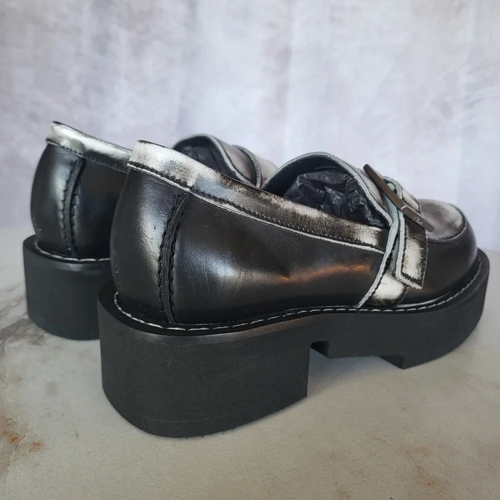 GCDS Clarks Split Toe Monk Strap Platform Loafers SAMPLE Men's Size 7.5 Black